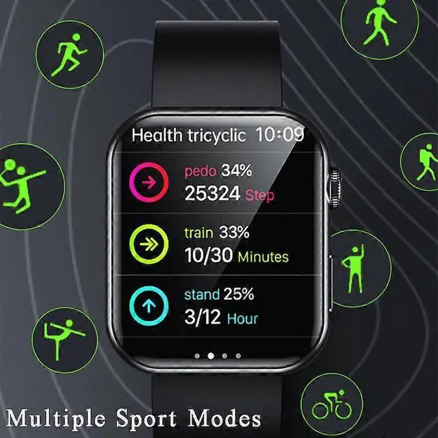 Alt view image 4 of 5 - Ecocleanpath Silver Smartwatch with Bluetooth Calling, 1.91" Display, Heart Rate & Blood Pressure Monitor