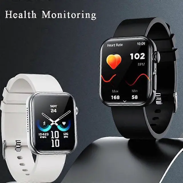 Alt view image 5 of 5 - Ecocleanpath Silver Smartwatch with Bluetooth Calling, 1.91" Display, Heart Rate & Blood Pressure Monitor