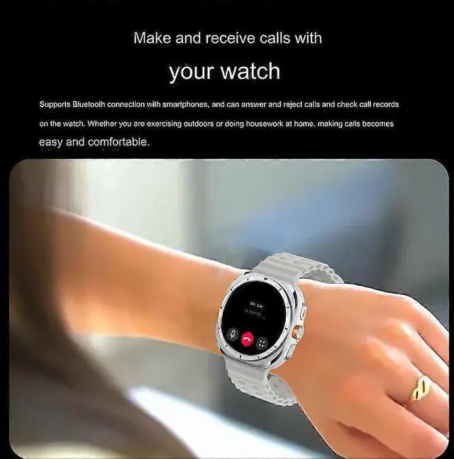 Alt view image 4 of 5 - Ecocleanpath Smartwatch with Bluetooth Calling, Heart Rate Monitor, Blood Oxygen & Sports Tracking, Grey