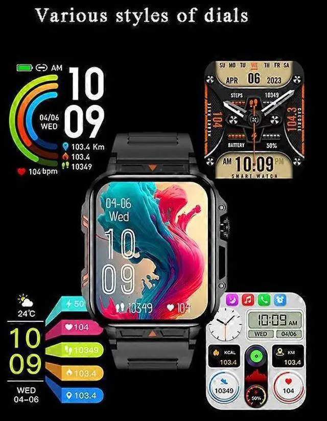 Alt view image 5 of 5 - Ecocleanpath Smart Watch with Bluetooth Calling, Heart Rate & Blood Pressure Monitor, 100+ Sports Modes, White