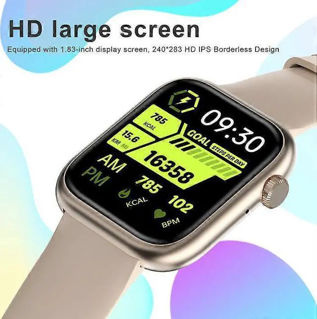 Alt view image 4 of 5 - Ecocleanpath Smartwatch with Bluetooth Calling, 123 Sports Modes, Heart Rate & Blood Oxygen Monitor, 1.83" HD Display (Silver)