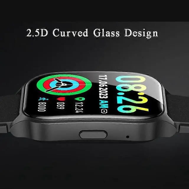 Alt view image 4 of 5 - Ecocleanpath Smartwatch with 2.06" Curved AMOLED, Bluetooth Calling, Heart Rate, Blood Oxygen & Sleep Monitor (Black)