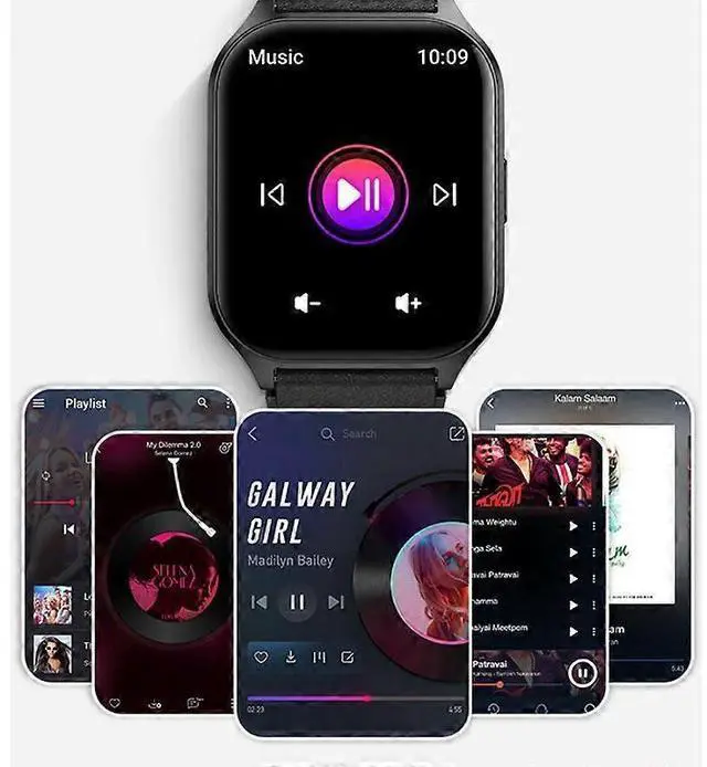 Alt view image 5 of 5 - Ecocleanpath Smartwatch with 2.06" Curved AMOLED, Bluetooth Calling, Heart Rate, Blood Oxygen & Sleep Monitor (Black)