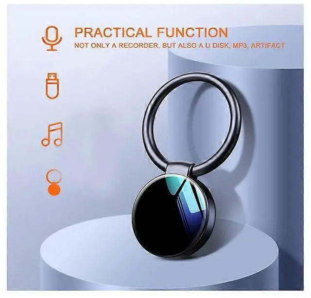 Alt view image 2 of 5 - Ecocleanpath 32GB Black Voice Activated Recorder with Noise Reduction, Keyring MP3 Recorder for Easy Portable Recording