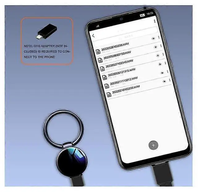 Alt view image 5 of 5 - Ecocleanpath 32GB Black Voice Activated Recorder with Noise Reduction, Keyring MP3 Recorder for Easy Portable Recording