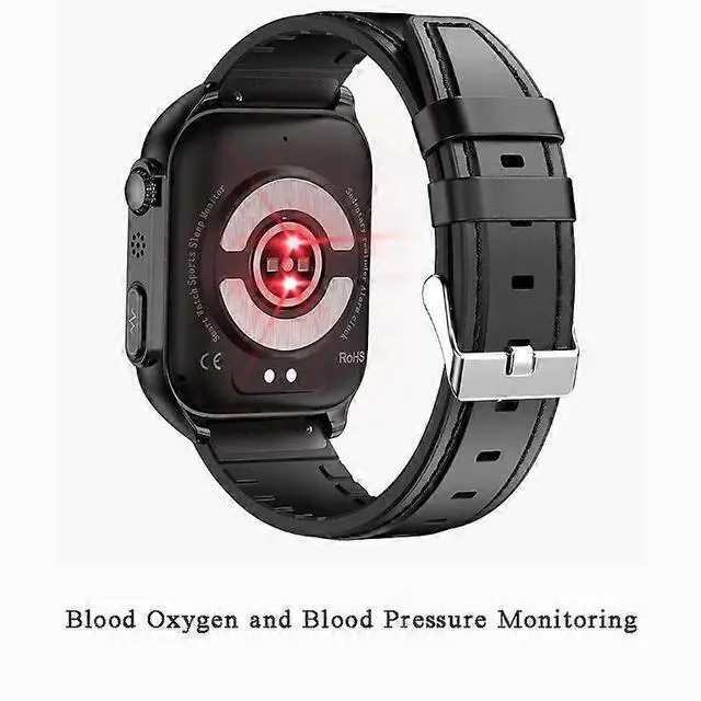 Alt view image 2 of 5 - Ecocleanpath Smartwatch with ECG & Blood Sugar Monitor, Bluetooth Calling, 1.96" HD Display, Multi-Sport Modes (Black)