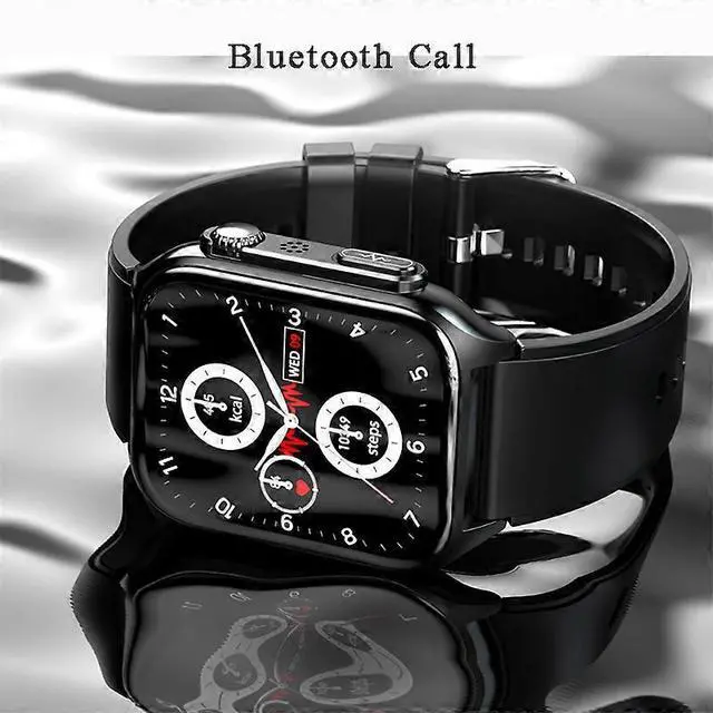 Alt view image 4 of 5 - Ecocleanpath Smartwatch with ECG & Blood Sugar Monitor, Bluetooth Calling, 1.96" HD Display, Multi-Sport Modes (Black)
