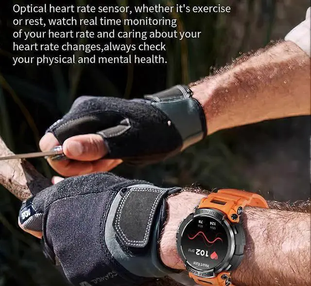 Alt view image 4 of 5 - Ecocleanpath Smartwatch with Bluetooth HD Calling, Blood Oxygen & Heart Rate Monitor, 1.5" IPS Screen, 600mAh Battery (Orange)