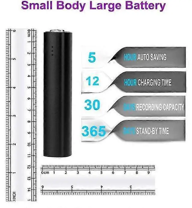 Alt view image 2 of 5 - Ecocleanpath 16GB Magnetic Voice Recorder, 20-Day Battery Life, 450H Recording, Voice Activated, Black