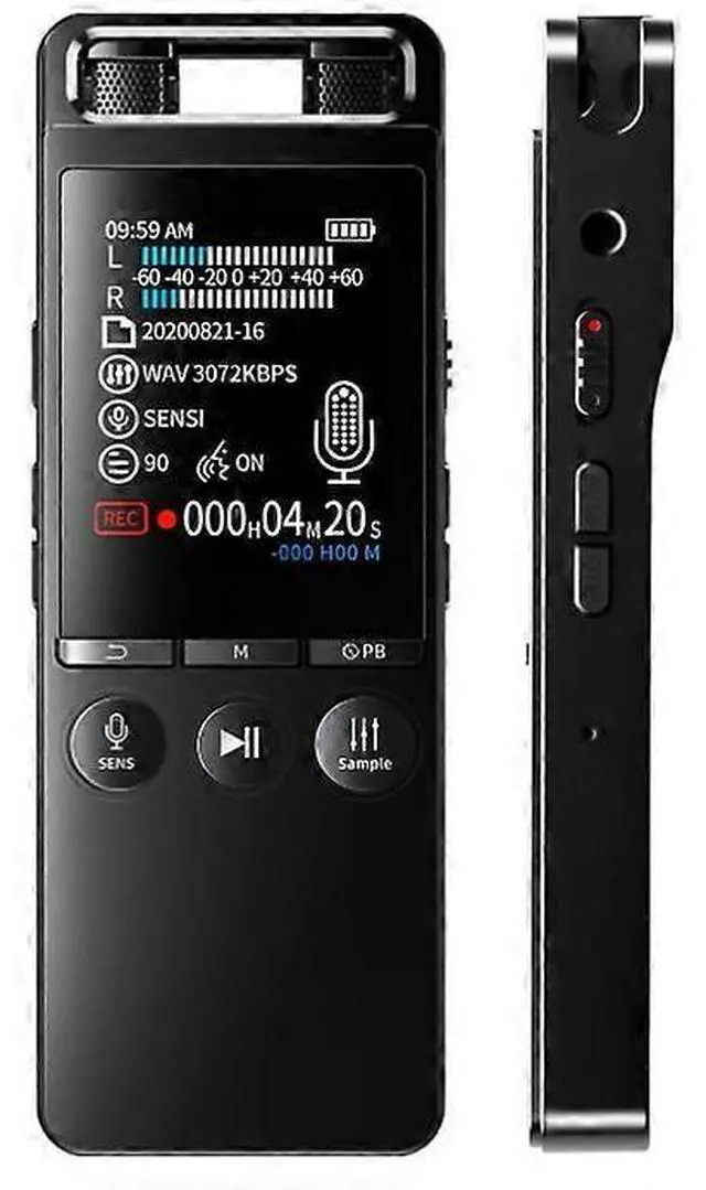 Main image of Ecocleanpath 32GB Digital Voice Recorder with MP3 Player, Noise Cancel, Voice Activated, 1100H Battery, Black