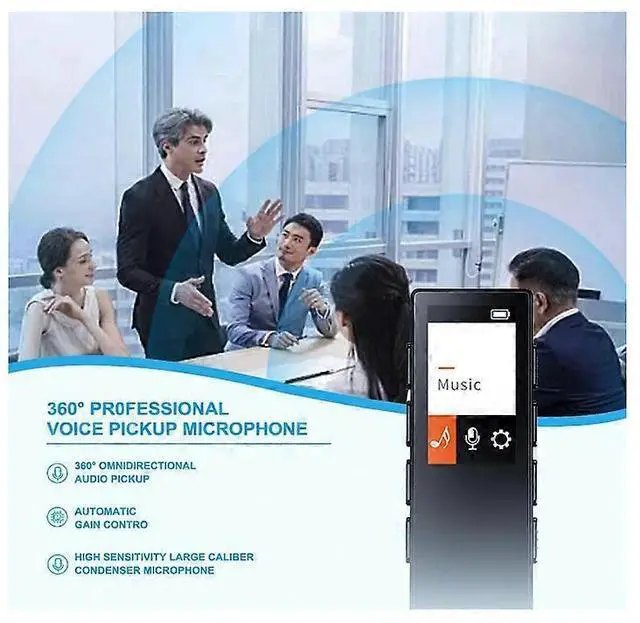 Alt view image 5 of 5 - Ecocleanpath 16GB Digital Voice Recorder with Color Screen, Voice Activation & 20H Battery for Lectures/Meetings (Black)