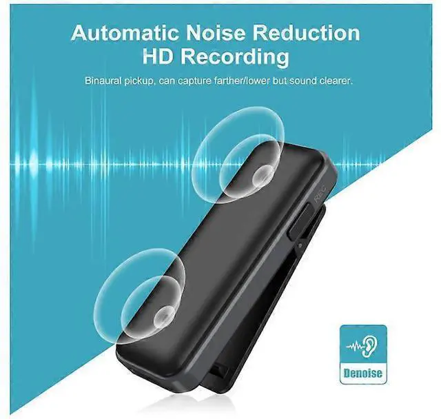 Alt view image 4 of 5 - Ecocleanpath 64GB Voice Recorder with Noise Cancellation, 768H Recording, Rechargeable Dictaphone for Lectures & Meetings (Black)