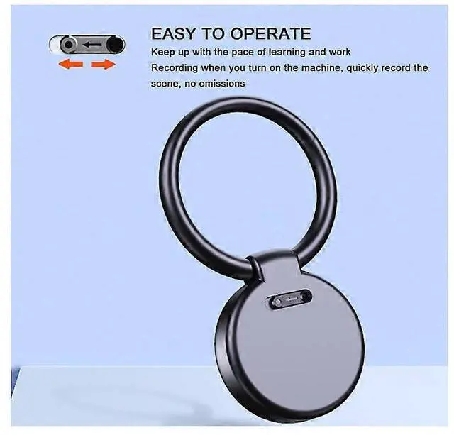 Alt view image 4 of 5 - Ecocleanpath 32GB Black Voice Activated Recorder - HD Noise Reduction Keyring MP3 for Study, Meeting, Interview