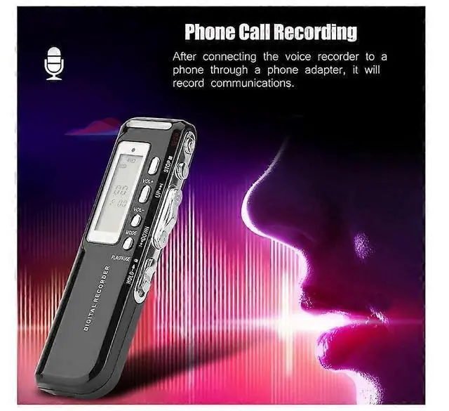 Alt view image 4 of 5 - Ecocleanpath 8GB Mini Digital Voice Recorder, Professional Dictaphone with Auto Recording & Phone Call Feature (Black)