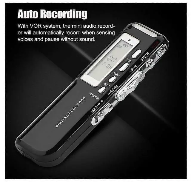 Alt view image 3 of 5 - Ecocleanpath 8GB Mini Digital Voice Recorder, Professional Dictaphone with Auto Recording & Phone Call Feature (Black)