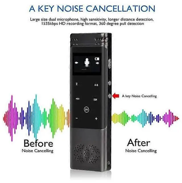 Alt view image 4 of 5 - Ecocleanpath Professional Voice Activated Digital Audio Recorder with Noise Cancelling, 8GB USB Pen MP3 (Black)