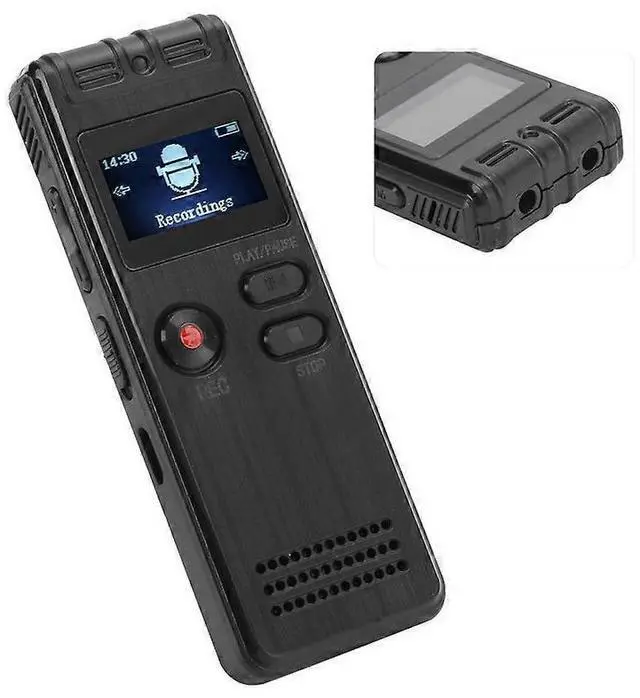 Alt view image 2 of 5 - Ecocleanpath 8GB Digital Audio Recorder with OTG & Memory Card Support | MP3 Player, Black