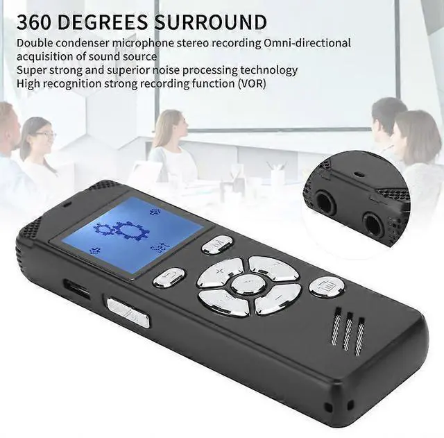 Alt view image 5 of 5 - Ecocleanpath 8GB Digital Audio Recorder with Dual Mic, MP3 Player & VOR Function - Black Aluminum Alloy