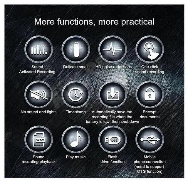 Alt view image 2 of 5 - Ecocleanpath Mini Voice Activated Recorder - Professional Noise Reduction Dictaphone with Timestamp & Encryption (Black)