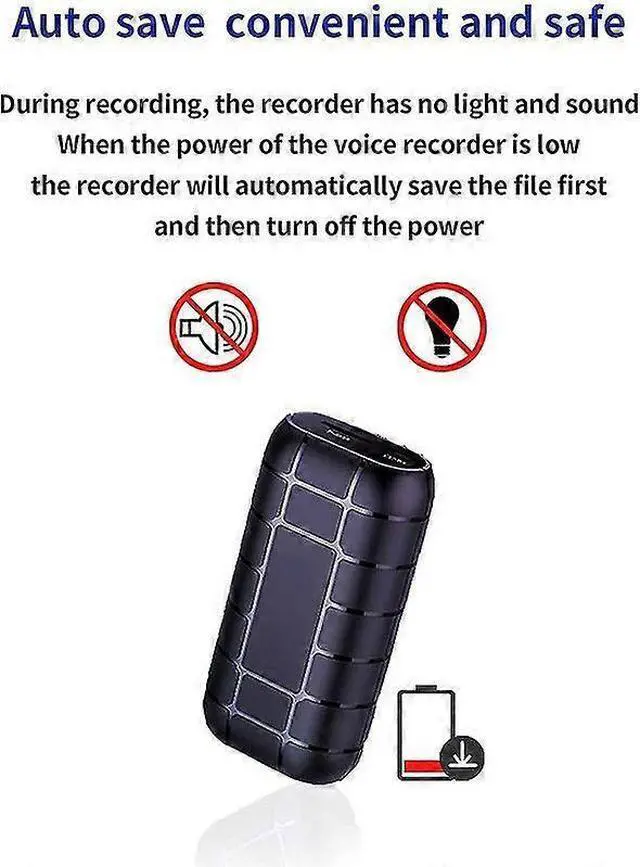 Alt view image 2 of 4 - Ecocleanpath B800LI1102H1 Mini Voice-Activated Recorder with 500H Battery & Magnetic Clip