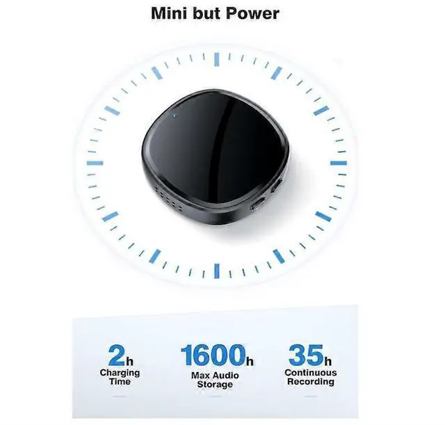 Alt view image 3 of 5 - Ecocleanpath 128GB Magnetic Voice Activated Recorder with Playback, 1600Hrs Capacity & Noise Reduction (Black)