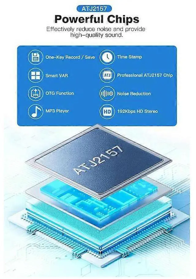 Alt view image 4 of 5 - Ecocleanpath 128GB Magnetic Voice Activated Recorder with Playback, 1600Hrs Capacity & Noise Reduction (Black)