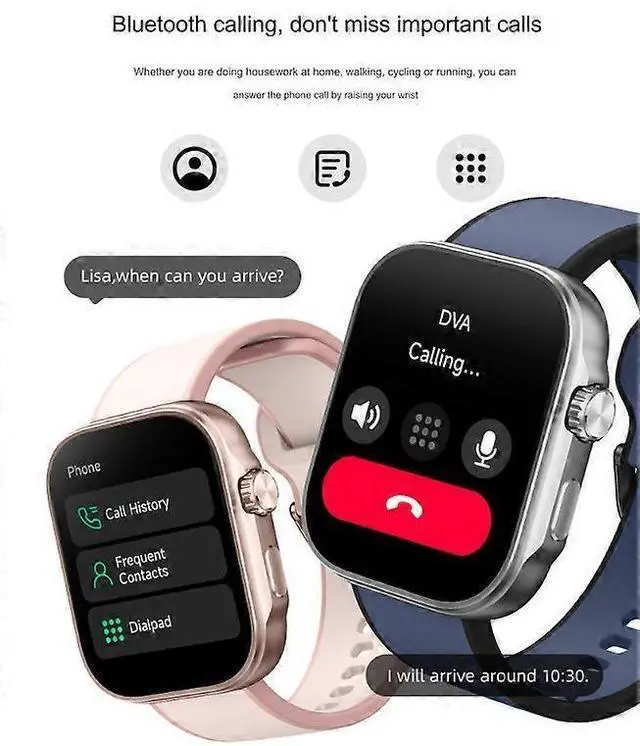 Main image of Ecocleanpath GTX13 Smartwatch, 1.99" AMOLED, Heart Rate/SpO2 Monitor, Bluetooth Calling, White