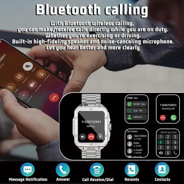 Alt view image 3 of 5 - Ecocleanpath 1.85'' Smartwatch with Heart Rate, SpO2, Sleep Monitor, 20 Sports Modes, Voice Assistant for Android/iOS