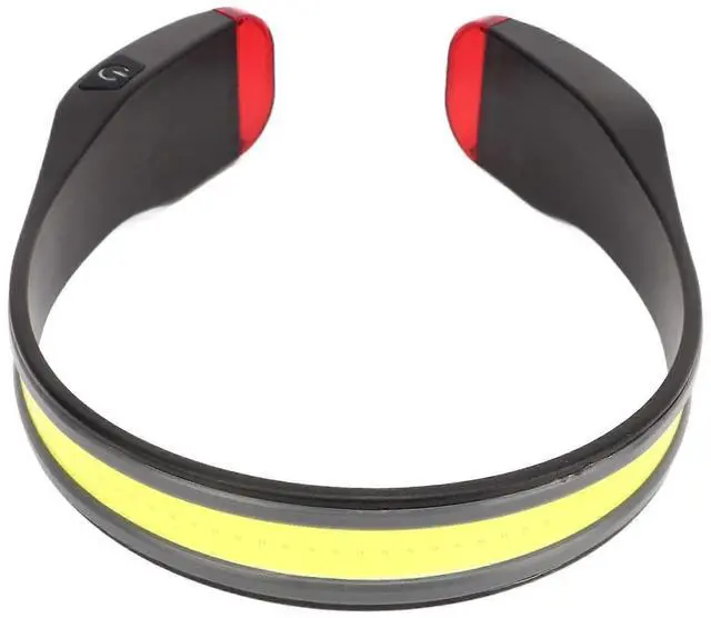 Main image of Ecocleanpath Rechargeable COB Headlamp with Red Tail Light, 3-Level Adjustable, Waterproof for Running & Sports (Black)