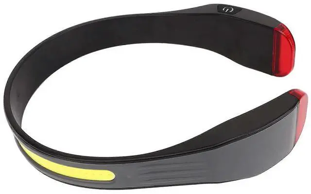 Alt view image 2 of 5 - Ecocleanpath Rechargeable COB Headlamp with Red Tail Light, 3-Level Adjustable, Waterproof for Running & Sports (Black)