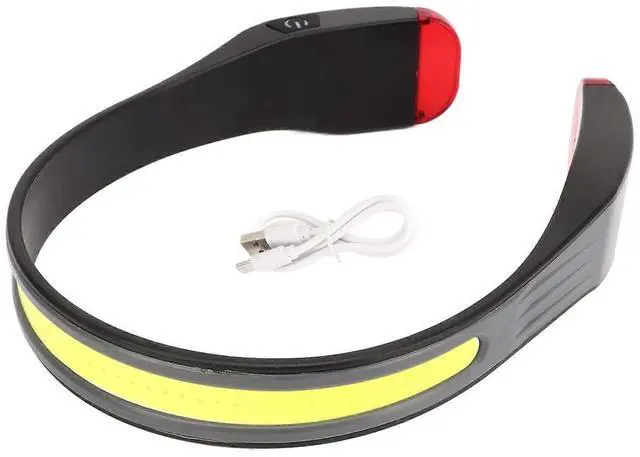 Alt view image 4 of 5 - Ecocleanpath Rechargeable COB Headlamp with Red Tail Light, 3-Level Adjustable, Waterproof for Running & Sports (Black)