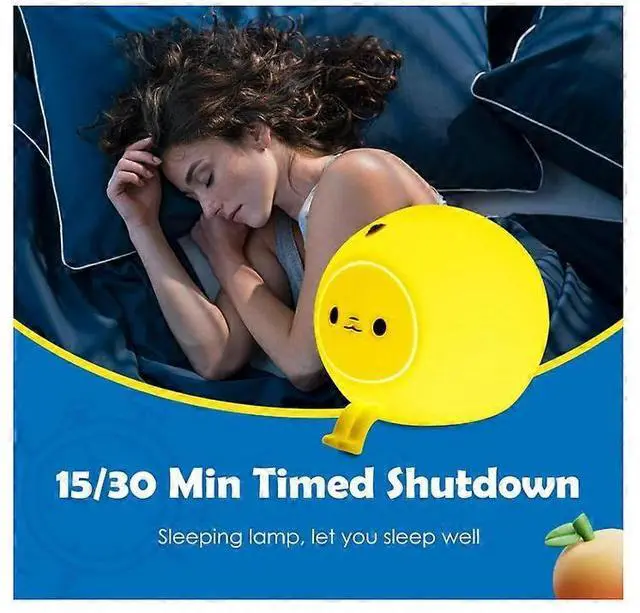 Alt view image 4 of 5 - Ecocleanpath Kids Night Light with 7 Colors & Timer, Rechargeable Tap Control Lamp for Babies & Toddlers (Yellow)