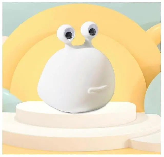 Alt view image 2 of 4 - Ecocleanpath Cute Slug Night Light, USB Rechargeable Soft Silicone Kids Bedside Lamp, White