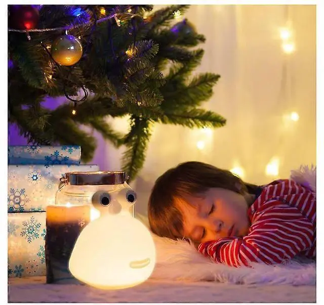 Alt view image 3 of 4 - Ecocleanpath Cute Slug Night Light, USB Rechargeable Soft Silicone Kids Bedside Lamp, White