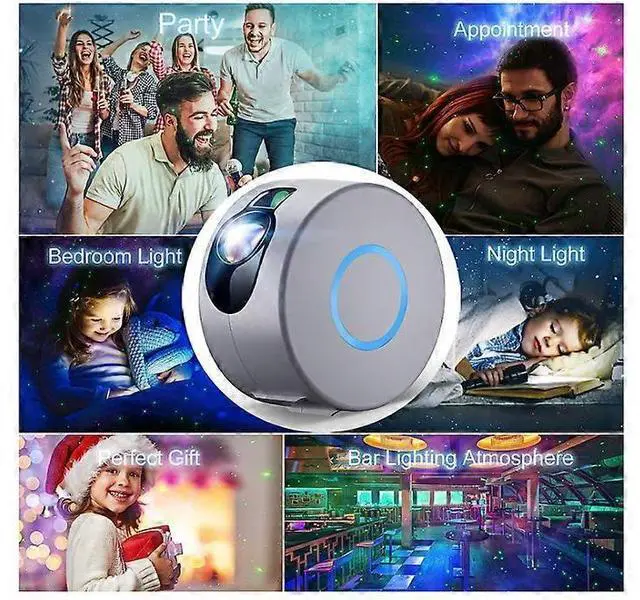 Alt view image 4 of 5 - Ecocleanpath Gray LED Star Projector with Remote - 16 Color Modes for Bedroom, Nursery & Home Theater