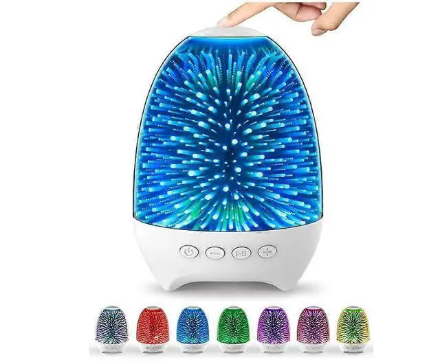 Main image of Ecocleanpath Dimmable Bluetooth Speaker Night Light, RGB 7-Color LED Table Lamp for Bedroom, Kids & Adults (White)