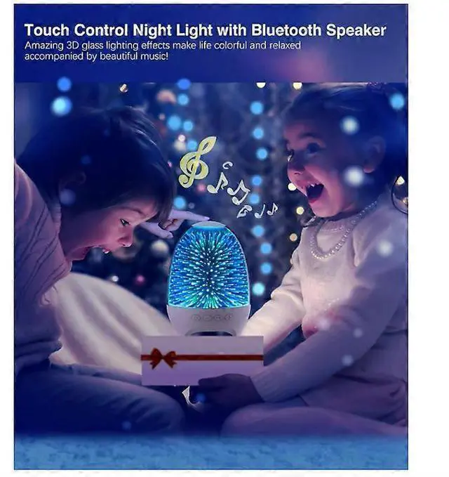 Alt view image 2 of 5 - Ecocleanpath Dimmable Bluetooth Speaker Night Light, RGB 7-Color LED Table Lamp for Bedroom, Kids & Adults (White)