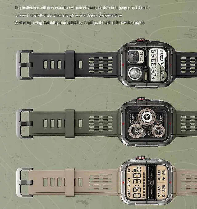 Alt view image 5 of 5 - Ecocleanpath Smartwatch with Digital Crown, Heart Rate & Blood Oxygen Monitor, Alexa Voice Assistant (Green)