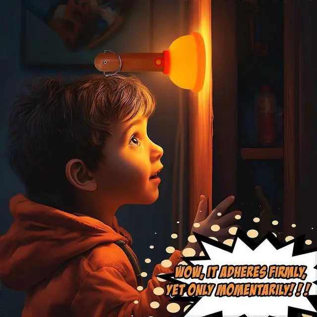 Alt view image 3 of 5 - Ecocleanpath Plunger Night Light for Kids - Rechargeable, Touch Control, Portable Nursery Lamp, Funny Gift