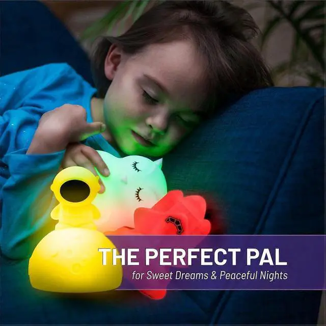 Alt view image 2 of 5 - Ecocleanpath UFO Spaceship Night Light for Kids - 9 Color Changing, Portable & Rechargeable Toddler Lamp