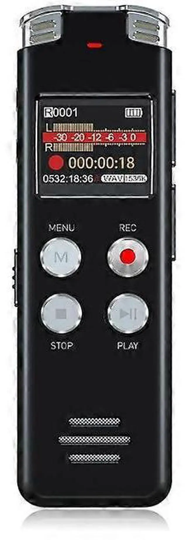Main image of Ecocleanpath 64GB Voice Activated Recorder - USB Rechargeable Dictaphone with MP3 Playback, Black
