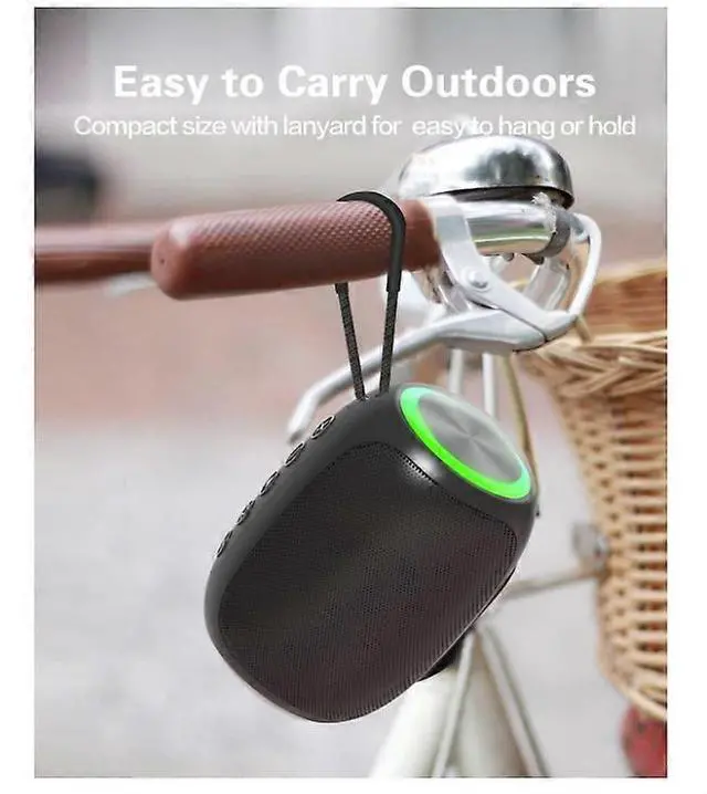 Alt view image 3 of 5 - Ecocleanpath 5W Portable Bluetooth Speaker with 10H Playtime, TWS Sync, Multi Modes & Color Lights - Black