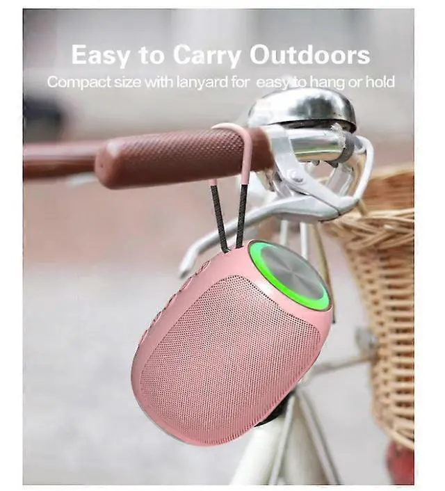 Alt view image 3 of 5 - Ecocleanpath 5W Portable Bluetooth Speaker with Colorful Lights, 10H Playtime, TWS Pairing for Home & Outdoors (Pink)