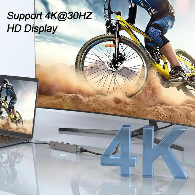 Alt view image 4 of 5 - Ecocleanpath 5-in-1 USB C Hub with 4K HDMI, 100W PD & 3 USB 3.0 Ports, Compatible with MacBook, Surface, PC (Gray)