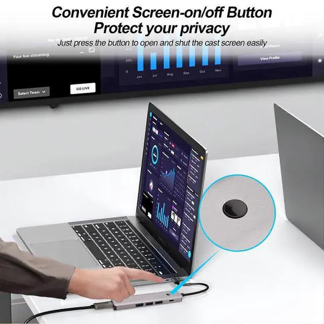 Alt view image 2 of 5 - Ecocleanpath 5-in-1 USB C Hub with 4K HDMI, 100W PD & 3 USB 3.0 Ports, Compatible with MacBook, Surface, PC (Gray)