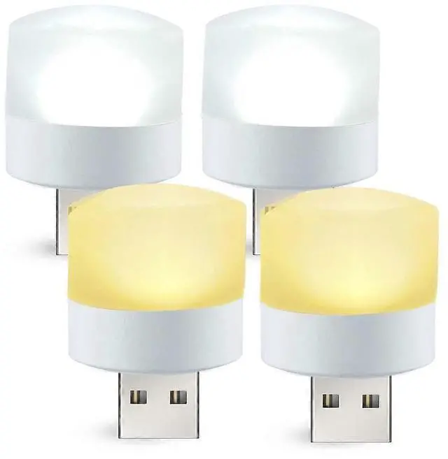 Main image of Ecocleanpath Mini Round USB LED Lamp - Warm/Cool White Light for Home, Car, Camping | 5V DC