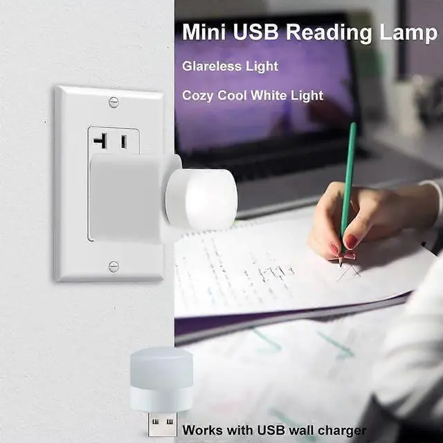 Alt view image 2 of 5 - Ecocleanpath Mini Round USB LED Lamp - Warm/Cool White Light for Home, Car, Camping | 5V DC