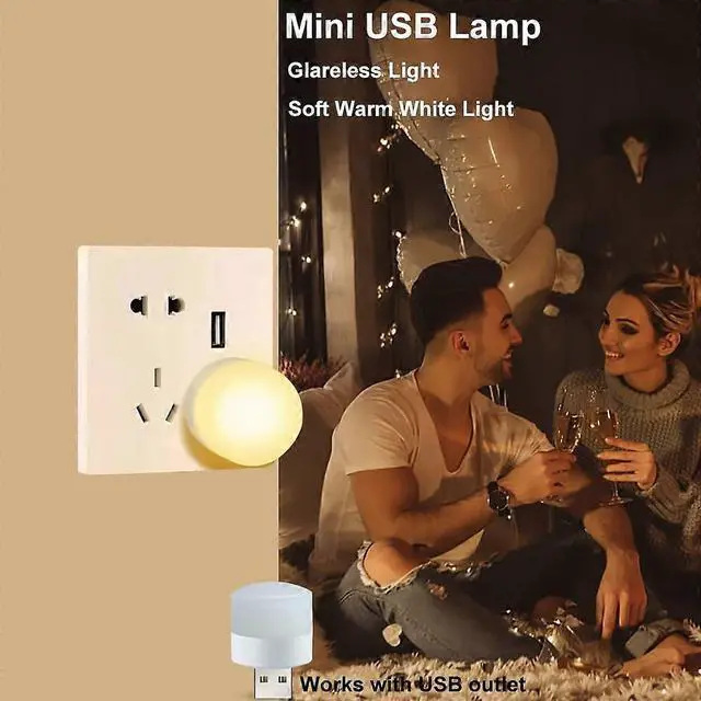 Alt view image 3 of 5 - Ecocleanpath Mini Round USB LED Lamp - Warm/Cool White Light for Home, Car, Camping | 5V DC