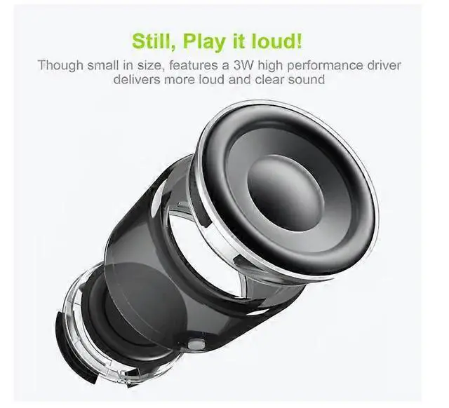 Alt view image 3 of 5 - Ecocleanpath 2023 Pro Mini Bluetooth Speaker, IP67 Waterproof, Loud Portable Sound for Outdoors, Shower, Car, Bike (White)