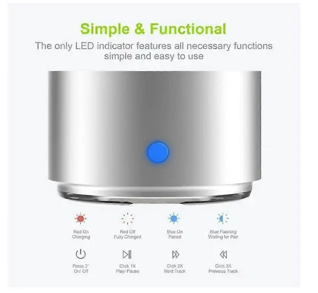 Alt view image 5 of 5 - Ecocleanpath 2023 Pro Mini Bluetooth Speaker, IP67 Waterproof, Loud Portable Sound for Outdoors, Shower, Car, Bike (White)